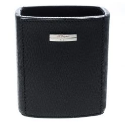 S.T. Dupont Black Leather Pen/Pencil Holder For Men
