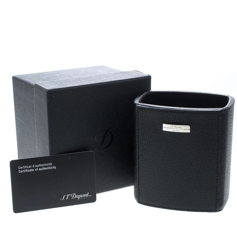S.T. Dupont Black Leather Pen/Pencil Holder For Men - Image 8