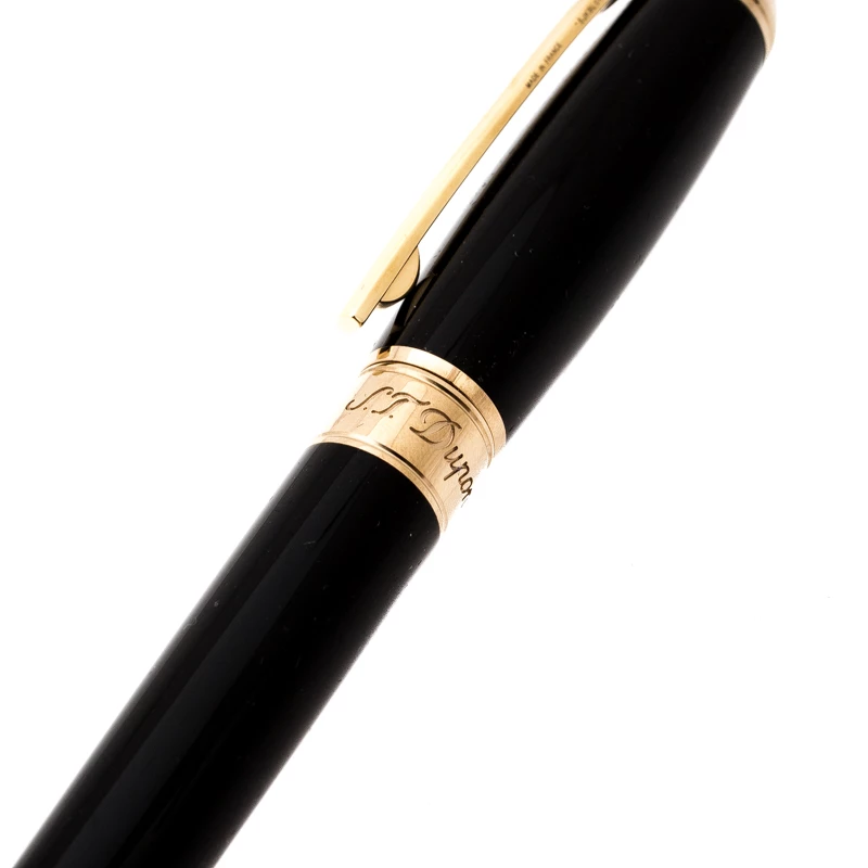 S.T. Dupont D Line Black Lacquer Gold Plated Fountain Pen For Men - Image 3