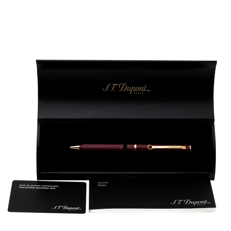 S.T. Dupont Mon Dupont Burgundy Lacquer Gold Finish Ballpoint Pen For Men - Image 5