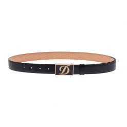 S.T. Dupont Black Leather Buckle Belt 110 CM For Men