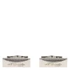 S.T. Dupont Logo Rectangular Diamond Head Palladium Plated Men's Cufflinks For Men