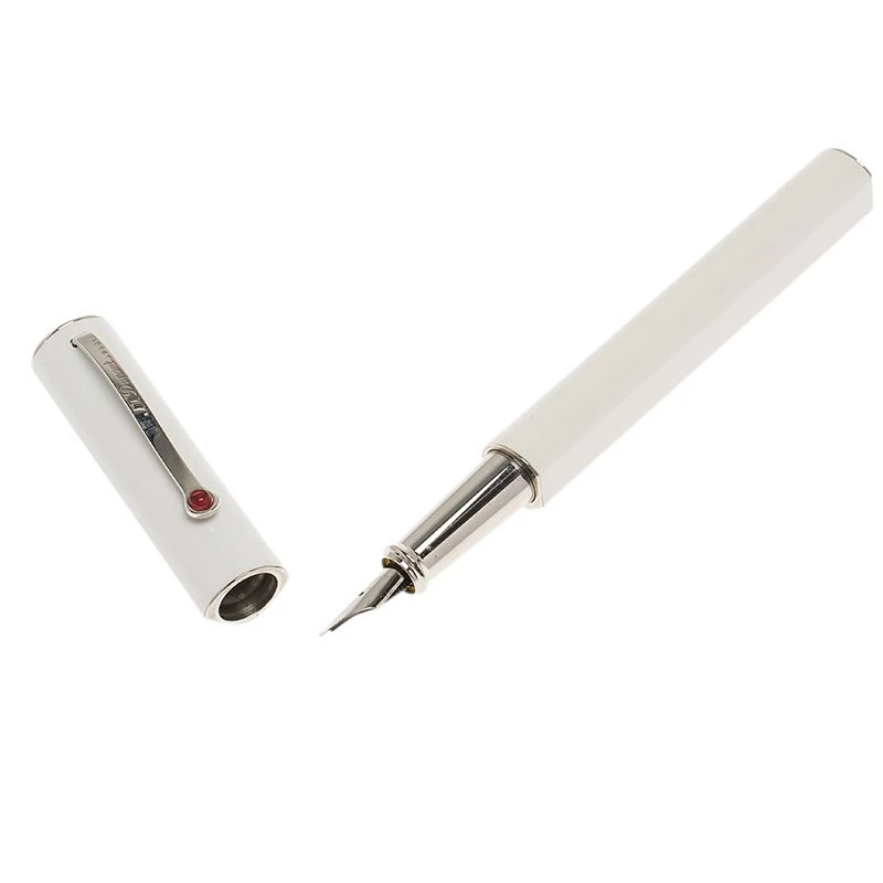 S.T. Dupont Mon Dupont Karl Lagerfeld White Lacquer Palladium Finish Fountain Pen For Men