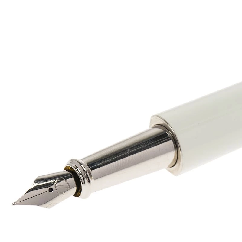 S.T. Dupont Mon Dupont Karl Lagerfeld White Lacquer Palladium Finish Fountain Pen For Men - Image 2