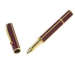 S.T. Dupont Mon Dupont Karl Lagerfeld Lotus Red Lacquer Yellow Gold Trim Rollerball Pen For Men