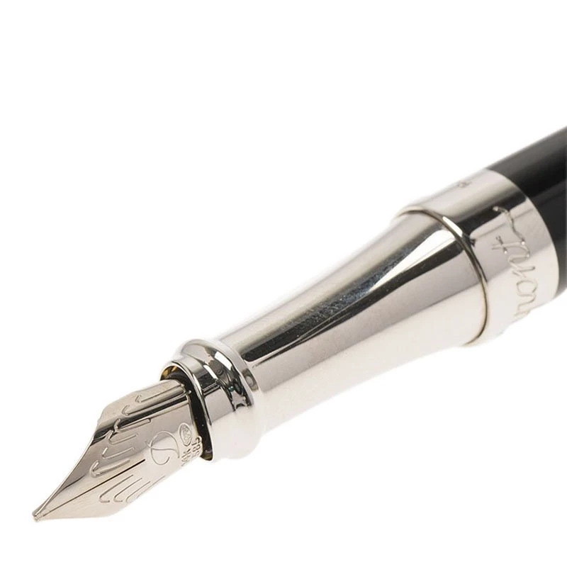 S.T. Dupont Thematic Audrey Hepburn Limited Edition Black Lacquer Palladium Finish Fountain Pen With 18k Gold Medium Nib For Men - Image 2