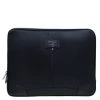 S.T. Dupont Black Leather Carbone Laptop Case For Men