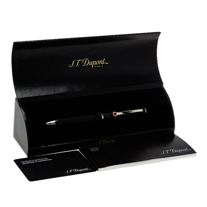 S.T. Dupont Karl Lagerfeld Black Lacquer & Palladium Finish Ballpoint Pen For Men - Image 4