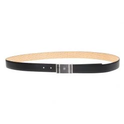 S.T. Dupont Black Leather Natural Lacquer And Palladium Line D Heritage Belt 110 CM For Men