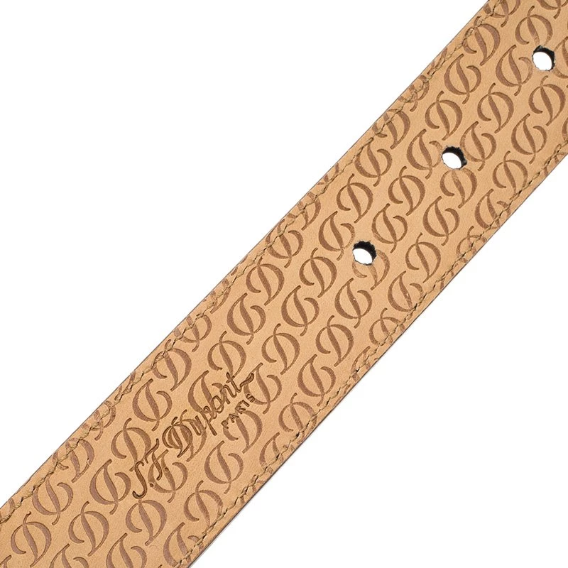 S.T. Dupont Black Leather Natural Lacquer And Palladium Line D Heritage Belt 110 CM For Men - Image 3