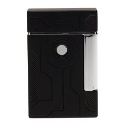 S.T. Dupont Black Lacquer Stainless Steel Classic Lighter For Men