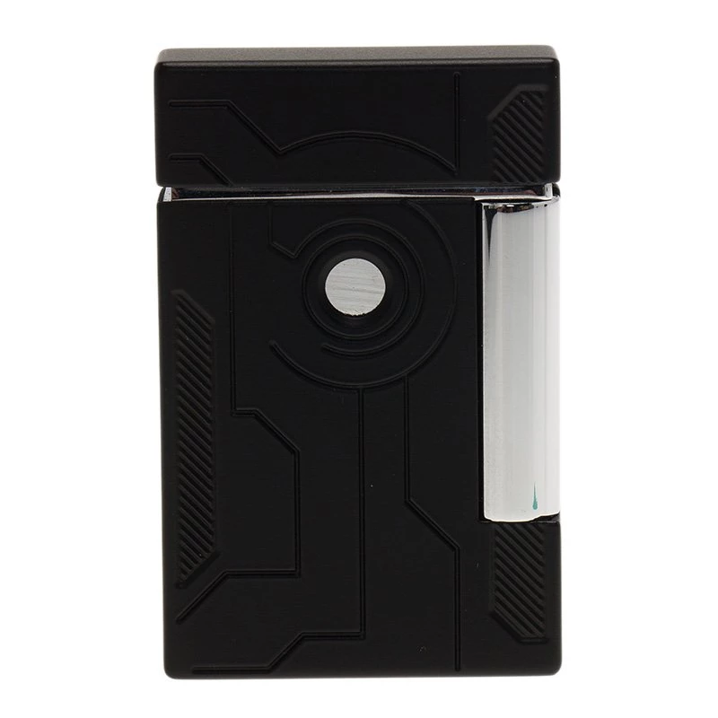 S.T. Dupont Black Lacquer Stainless Steel Classic Lighter For Men