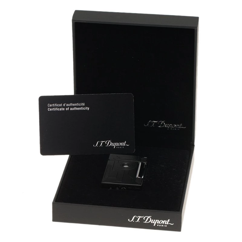 S.T. Dupont Black Lacquer Stainless Steel Classic Lighter For Men - Image 7