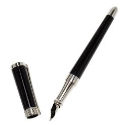 S.T. Dupont Audrey Hepburn Limited Edition Black Lacquer Palladium Finish Fountain Pen With 14k Gold Nib M For Men