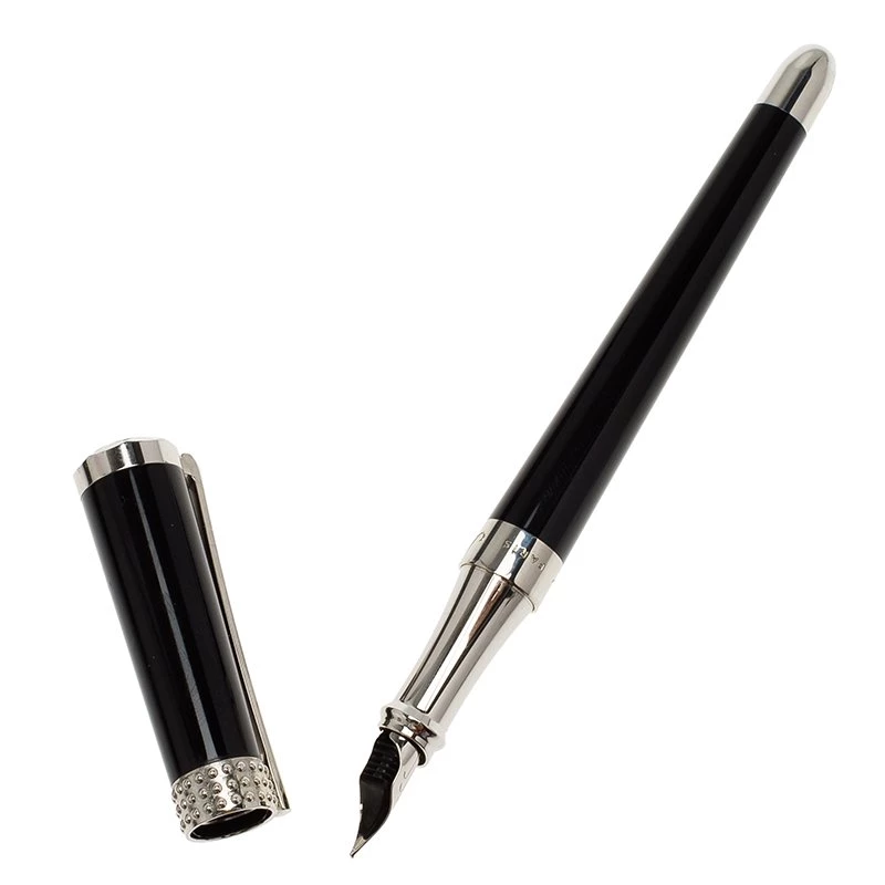 S.T. Dupont Audrey Hepburn Limited Edition Black Lacquer Palladium Finish Fountain Pen With 14k Gold Nib M For Men