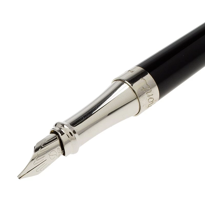 S.T. Dupont Audrey Hepburn Limited Edition Black Lacquer Palladium Finish Fountain Pen With 14k Gold Nib M For Men - Image 2
