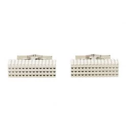 S.T. Dupont Square Diamond Head Collection Rectangular Palladium Plated Men's Cufflinks For Men