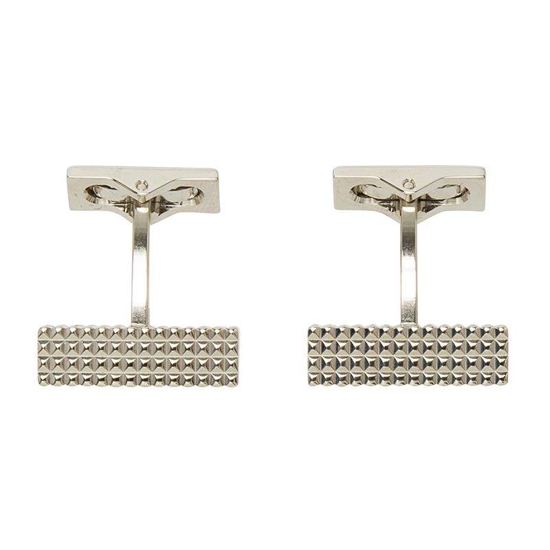 S.T. Dupont Square Diamond Head Collection Rectangular Palladium Plated Men's Cufflinks For Men - Image 5