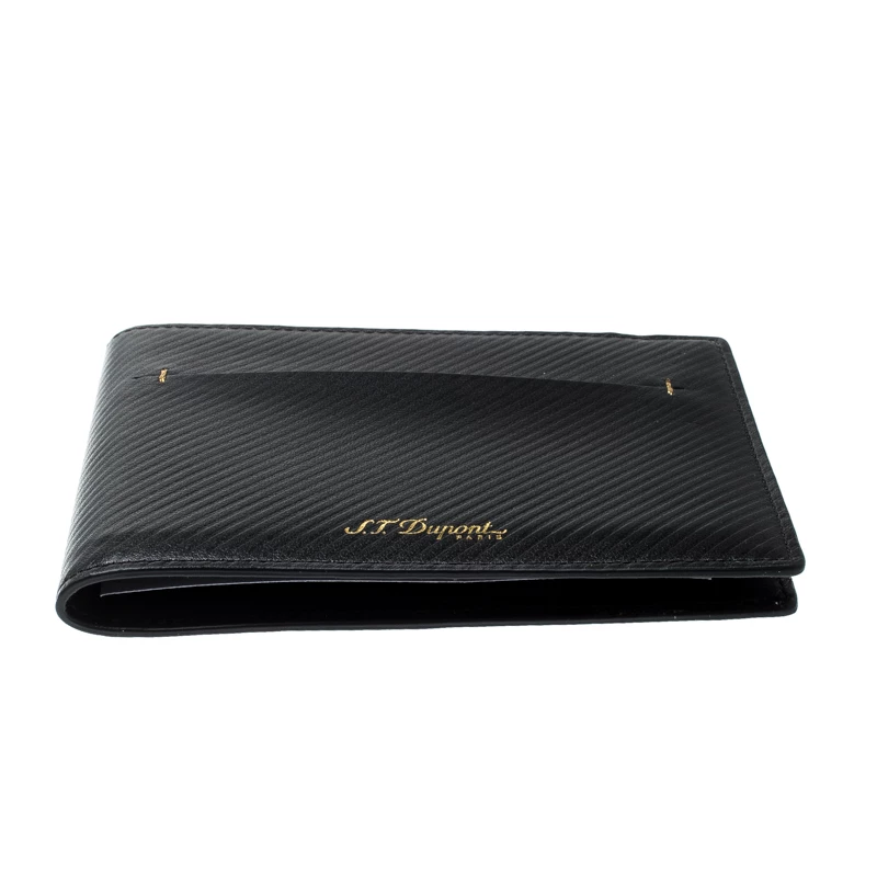 S.T. Dupont Black Leather James Bond 7CC Bifold Wallet For Men - Image 7