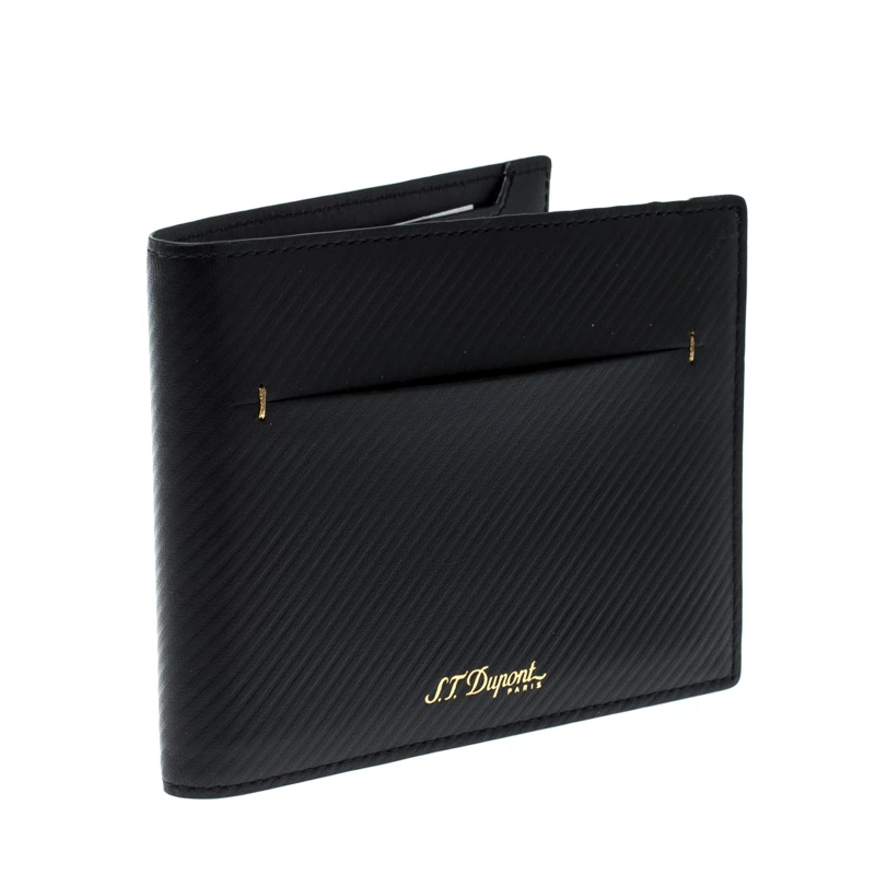 S.T. Dupont Black Leather James Bond 7CC Bifold Wallet For Men - Image 4