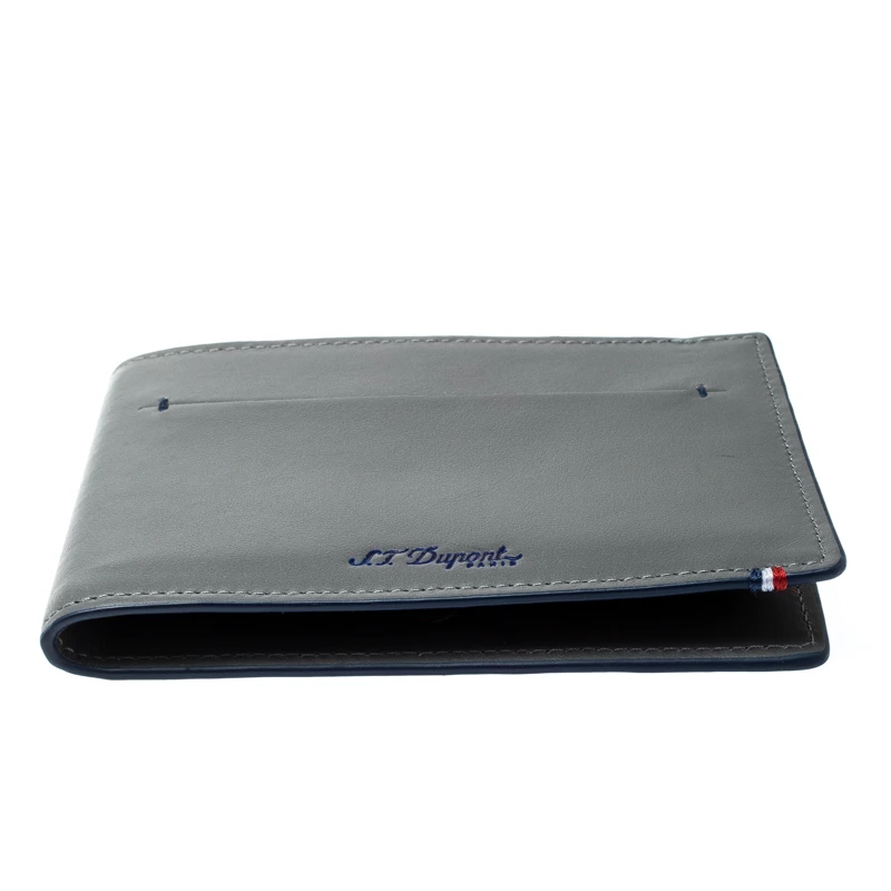 S.T. Dupont Grey Leather D Line 7CC Bifold Wallet For Men - Image 6