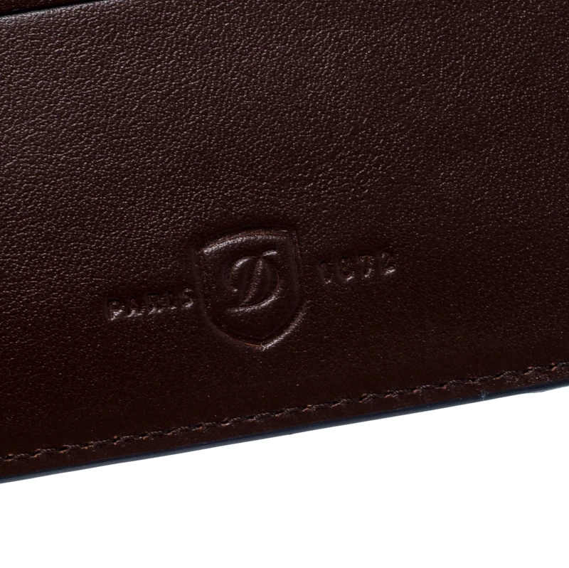 S.T. Dupont Brown Leather D Line 7CC Bifold Wallet For Men - Image 7