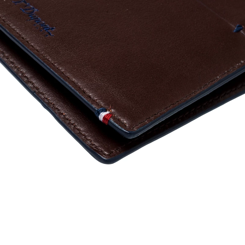 S.T. Dupont Brown Leather D Line 7CC Bifold Wallet For Men - Image 10