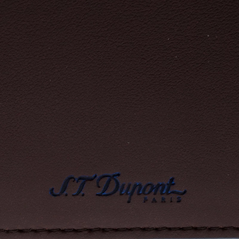 S.T. Dupont Brown Leather D Line 7CC Bifold Wallet For Men - Image 5