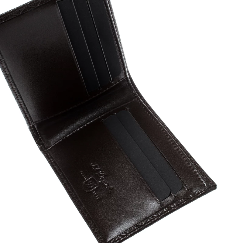 S.T. Dupont S.T Dupont Brown Leather D Line Fire Head 6CC Bifold Wallet For Men - Image 2