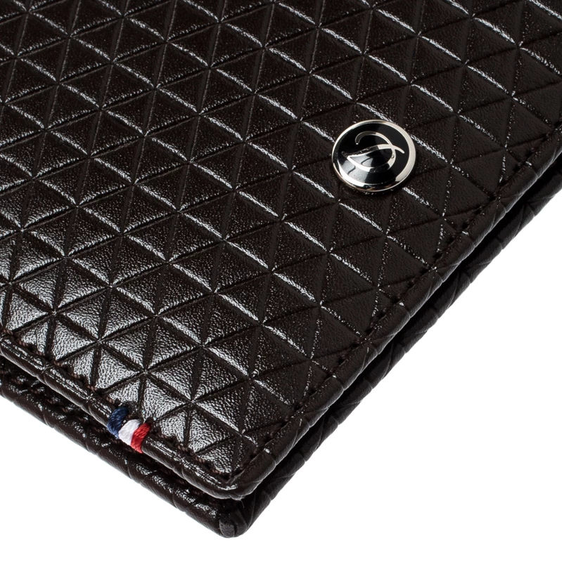 S.T. Dupont S.T Dupont Brown Leather D Line Fire Head 6CC Bifold Wallet For Men - Image 11
