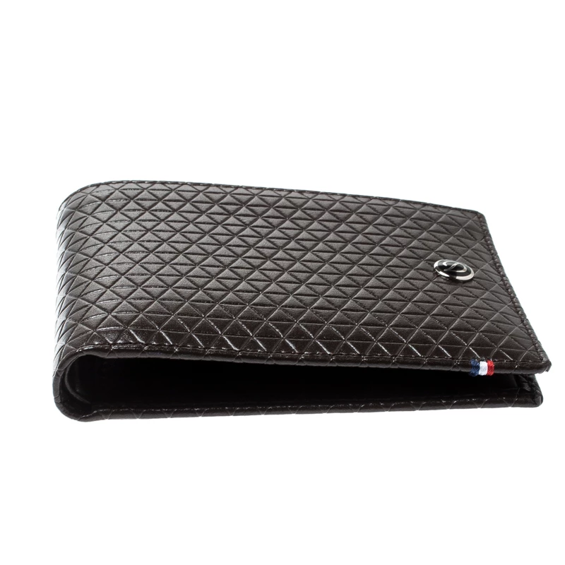 S.T. Dupont S.T Dupont Brown Leather D Line Fire Head 6CC Bifold Wallet For Men - Image 7