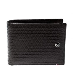 S.T. Dupont S.T Dupont Brown Leather D Line Fire Head 6CC Bifold Wallet For Men