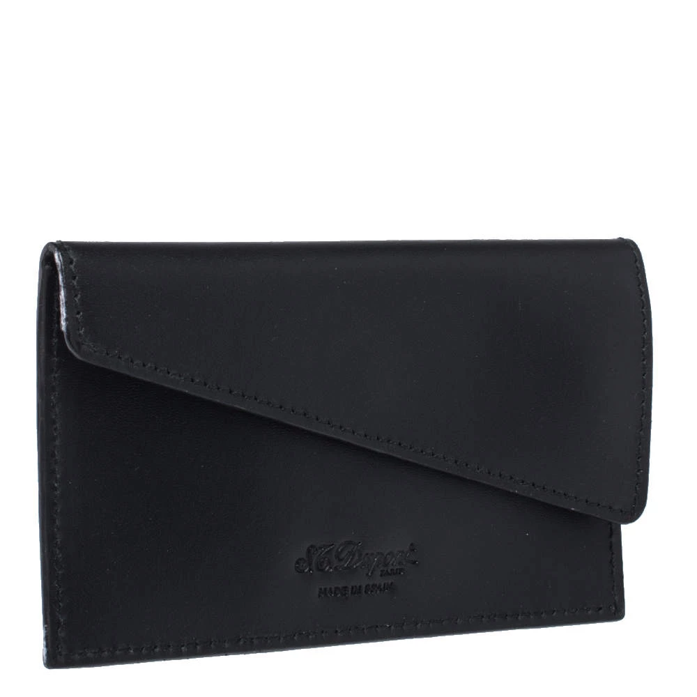 S.T. Dupont Black Leather Business Card Holder For Men - Image 3