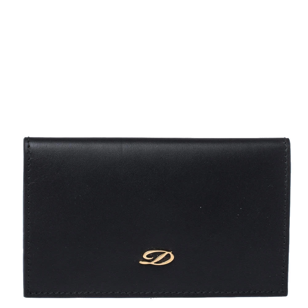S.T. Dupont Black Leather Business Card Holder For Men - Image 4
