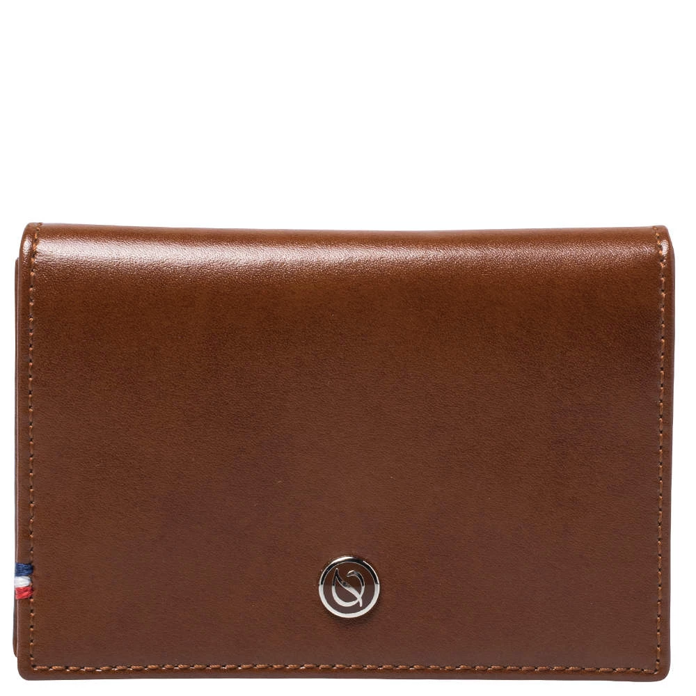 S.T. Dupont Tan Leather Business Line D Cards Holder For Men
