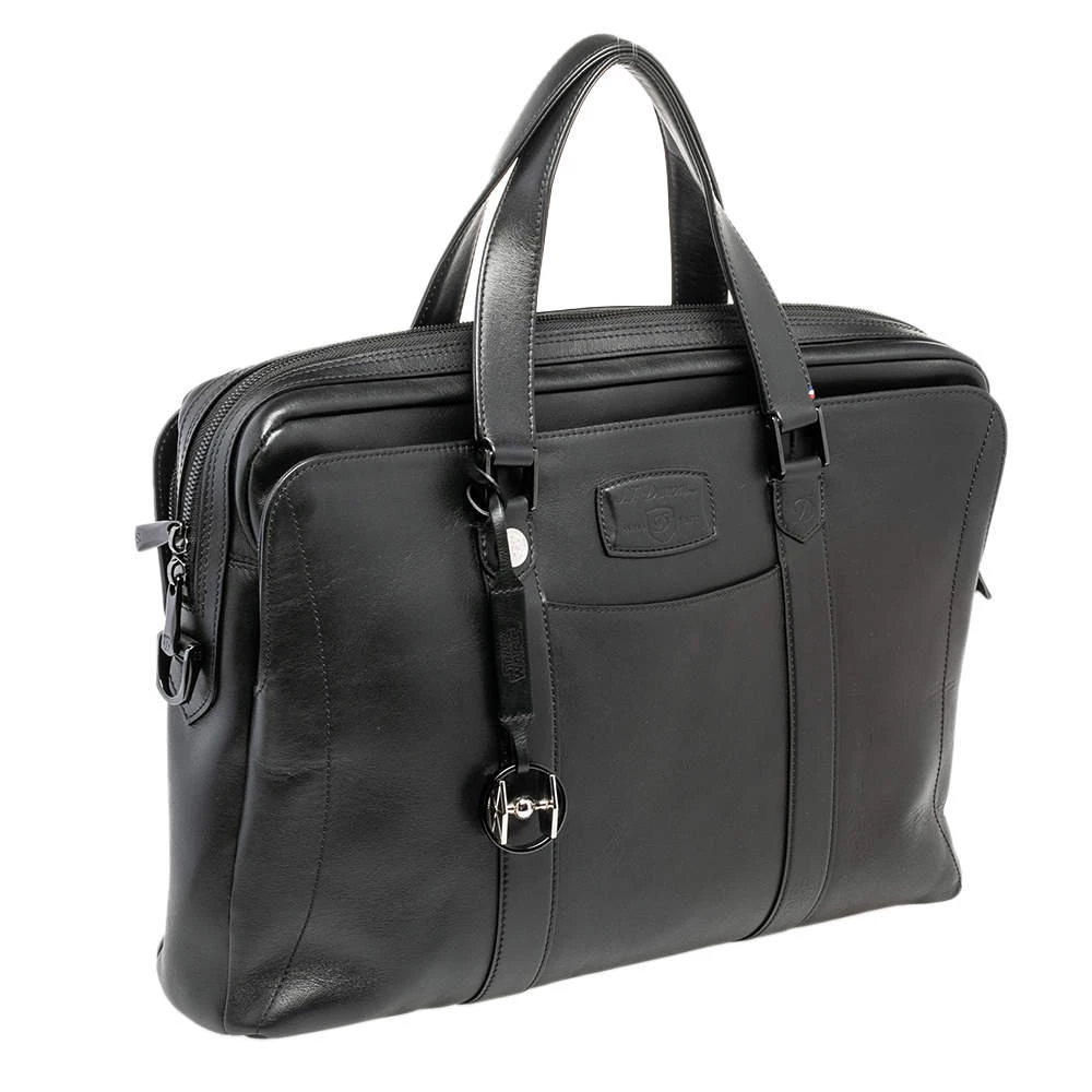 S.T. Dupont Black Leather Line D Star Wars Document And Laptop Holder Briefcase For Men - Image 3
