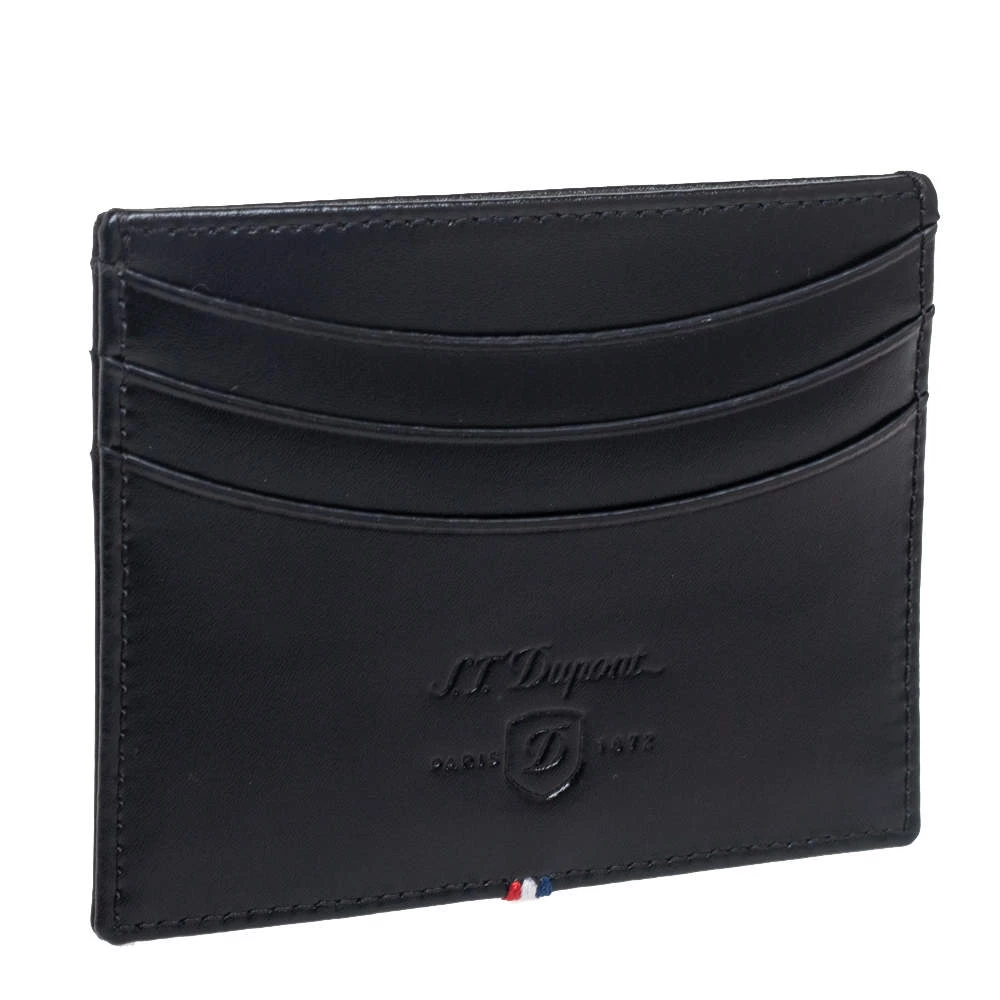 S.T. Dupont Black Leather Line-D Card Holder For Men - Image 3