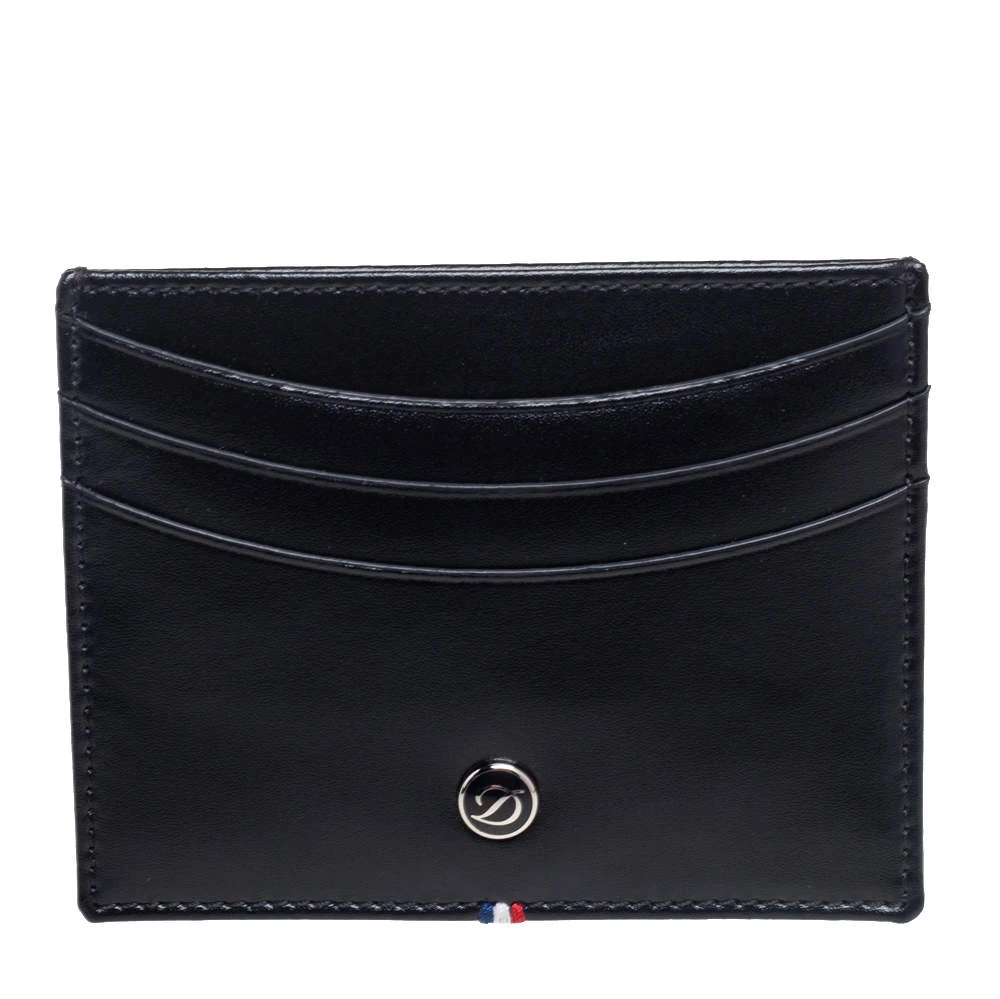 S.T. Dupont Black Leather Line-D Card Holder For Men - Image 4