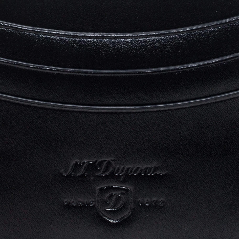 S.T. Dupont Black Leather Line-D Card Holder For Men - Image 5