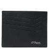 S.T. Dupont Black Leather Card Holder For Men