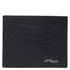 S.T. Dupont Black Leather Card Holder For Men