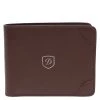 S.T. Dupont Brown Leather Bi Fold Wallet For Men
