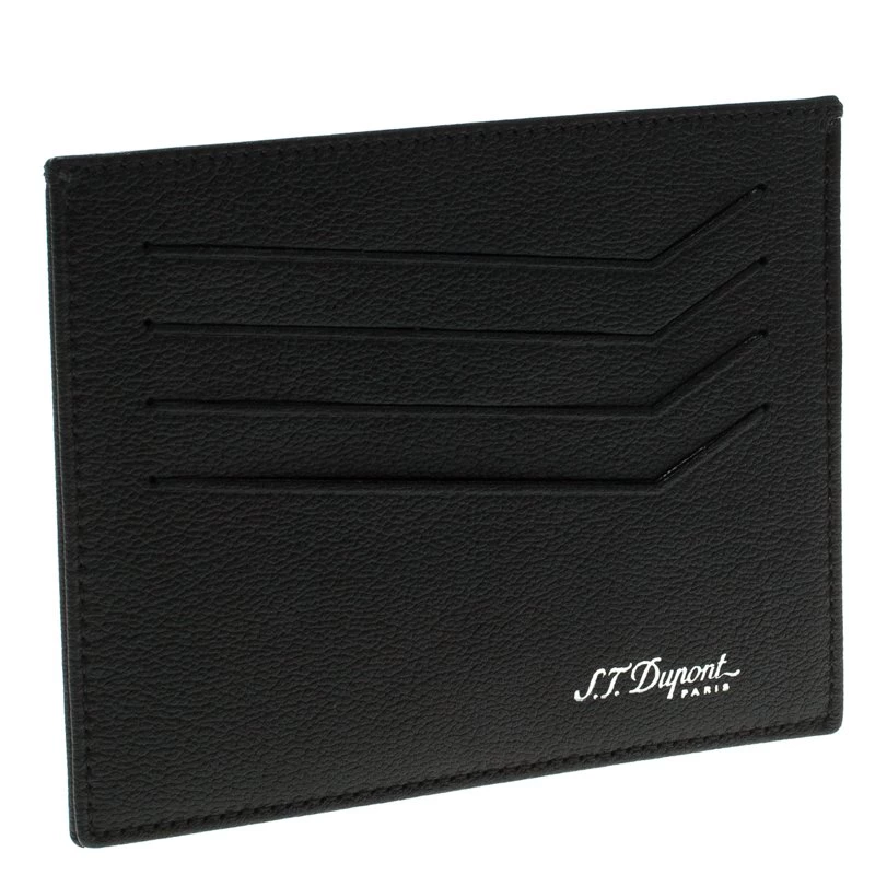 S.T. Dupont Black Leather Card Holder 4CC For Men - Image 3
