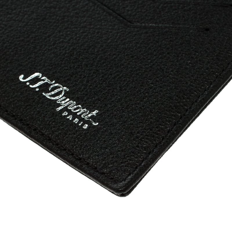 S.T. Dupont Black Leather Card Holder 4CC For Men - Image 8