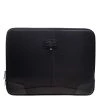 S.T. Dupont Black Leather Carbone Laptop Case Bag For Men