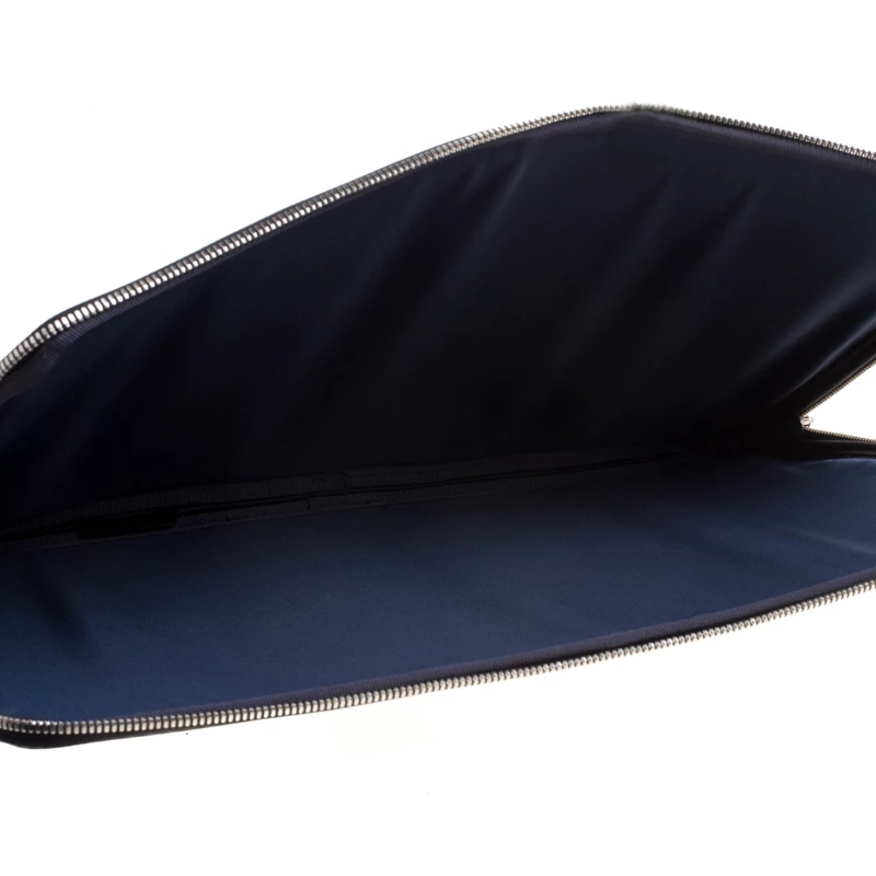 S.T. Dupont Black Leather Carbone Laptop Case Bag For Men - Image 7