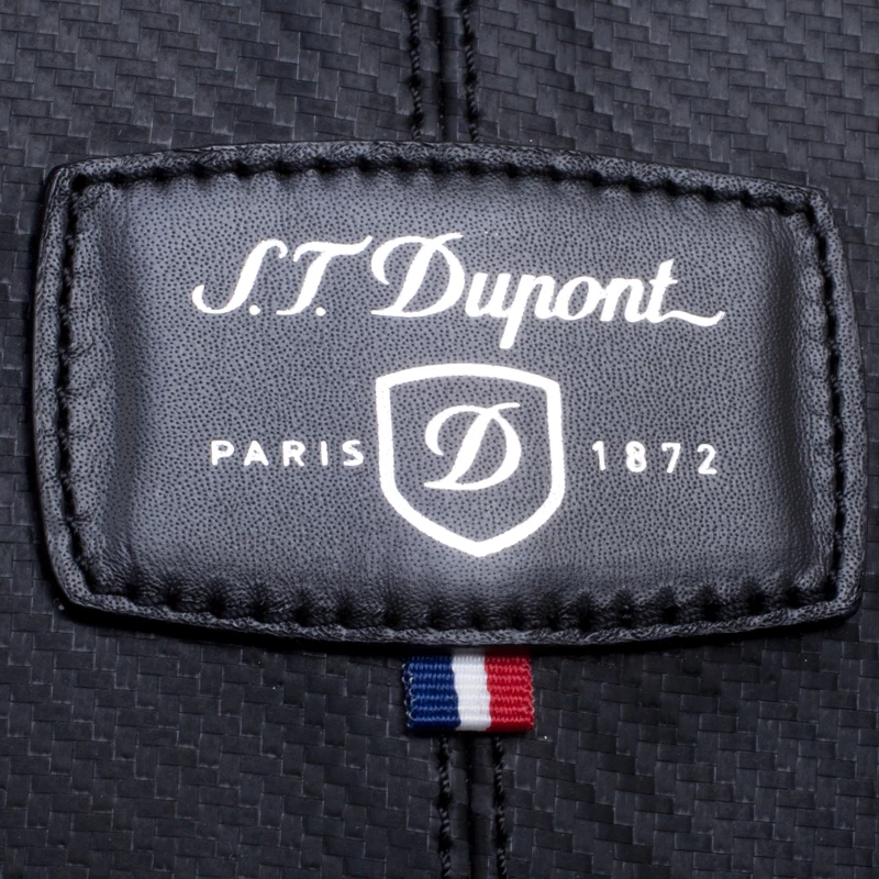S.T. Dupont Black Leather Carbone Laptop Case Bag For Men - Image 8