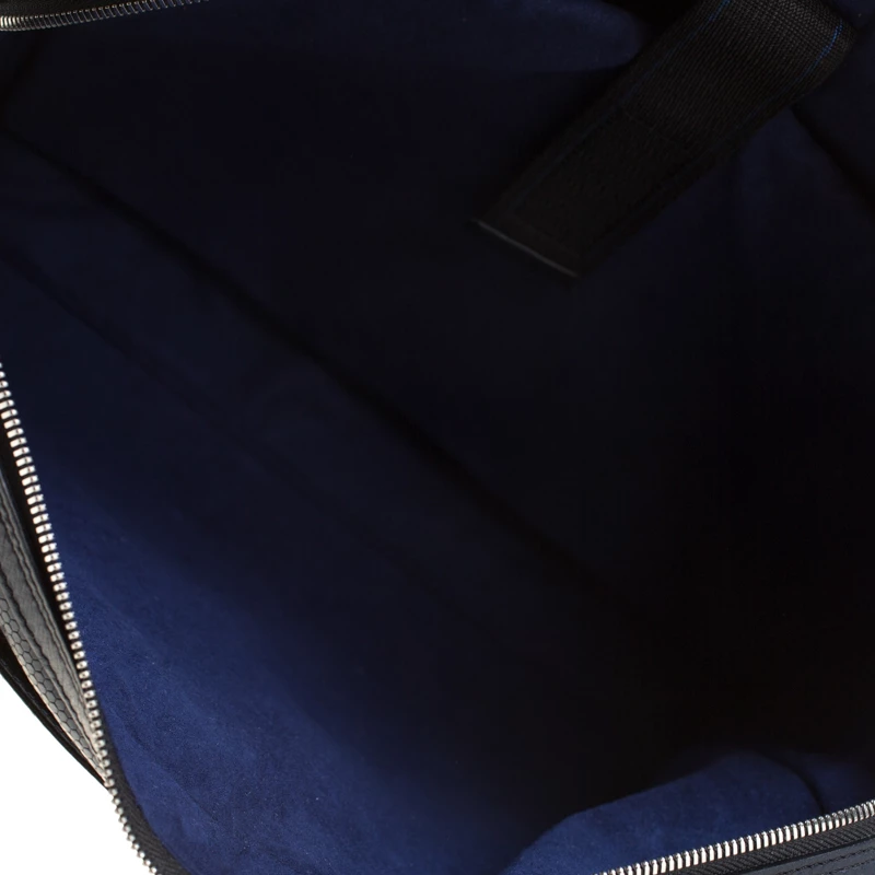 S.T. Dupont Deep Navy Blue Leather Line D Tony Stark Document And Laptop Holder Briefcase For Men - Image 7