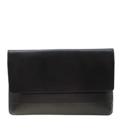 S.T. Dupont Black Leather Sleeve Slim Pochette For Men