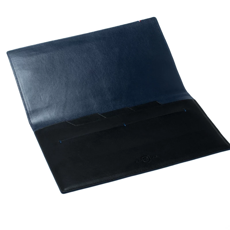 S.T. Dupont Black/Blue Leather Line D Slim Organizer For Men - Image 2